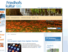 Tablet Screenshot of friedhofskultur.de